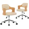 vidaXL Chaises pivotantes à manger lot de 2 bois courbé et similicuir
