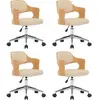 vidaXL Chaises pivotantes à manger lot de 4 bois courbé et similicuir