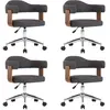 vidaXL Chaises pivotantes - Lot de 4 - Gris bois