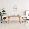 vidaXL Chaises pivotantes à manger lot de 2 blanc similicuir