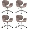 vidaXL Chaises pivotantes à manger lot de 4 taupe tissu