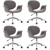 vidaXL Chaises pivotantes à manger lot de 4 gris tissu