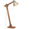 vidaXL Lampadaire Argenté Bois de manguier massif E27