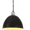 vidaXL Lampe suspendue industrielle vintage 25 W Noir Rond 31 cm E27