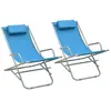 vidaXL Vidaxl Chaises À Bascule Lot De 2 Acier Bleu