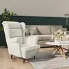 vidaXL Fauteuil blanc crème velours