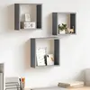 vidaXL Étagères murales sous forme de cube 3 pcs Gris MDF