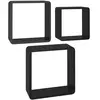 vidaXL Étagères murales sous forme de cube 3 pcs Noir MDF