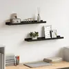 vidaXL Étagères à rebord pour cadre photo 2 pcs Noir 60x9x3 cm MDF