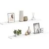 vidaXL Étagères à rebord pour cadre photo 2 pcs Blanc 80x9x3 cm MDF