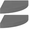 vidaXL Étagères d'angle flottantes 2pcs gris brillant 25x25x3,8cm MDF