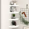 vidaXL Étagères d'angle flottantes 4 pcs blanc 25x25x3,8 cm MDF