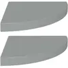 vidaXL Étagères d'angle flottantes 2 pcs gris 35x35x3,8 cm MDF