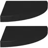vidaXL Étagères d'angle flottantes 2 pcs noir 35x35x3,8 cm MDF