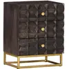 vidaXL Table de chevet Noir 40x30x50 cm Bois de manguier massif