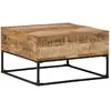 vidaXL Table basse 68x68x41 cm Bois de manguier brut