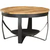 vidaXL Table basse Ø68x43 cm Bois de manguier brut