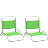 vidaXL Vidaxl Chaises De Plage Pliables Lot De 2 Vert Tissu