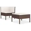 vidaXL Salon de jardin 2 pcs avec coussins Résine tressée Marron