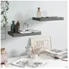 vidaXL Étagère murale flottante 2 pcs Gris brillant 40x23x3,8 cm MDF