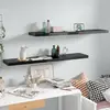 vidaXL Étagère murale flottante 2 pcs Noir brillant 120x23,5x3,8cm MDF