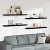 vidaXL Étagère murale flottante 4 pcs Noir brillant 120x23,5x3,8cm MDF