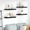 vidaXL Étagère murale flottante 4 pcs Noir brillant 60x23,5x3,8 cm MDF