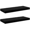 vidaXL Étagère murale flottante 2 pcs Noir brillant 60x23,5x3,8 cm MDF