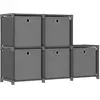 vidaXL Étagère d'affichage 5 cubes et boîtes Gris 103x30x72,5 cm Tissu