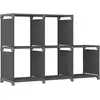 vidaXL Étagère d'affichage 5 cubes Gris 103x30x72,5 cm Tissu