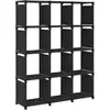 vidaXL Étagère d'affichage 12 cubes Noir 103x30x141 cm Tissu