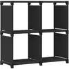 vidaXL Étagère d'affichage 4 cubes Noir 69x30x72,5 cm Tissu