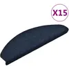 vidaXL Tapis d'escalier autocollants 15 pcs Bleu 65x21x4 cm Aiguilleté