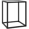 vidaXL Table basse Noir avec verre trempé 40x40x50 cm
