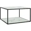 vidaXL Table basse Noir avec verre marbre blanc 90x90x50 cm
