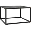 vidaXL Table basse Noir avec verre marbre noir 60x60x35 cm
