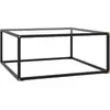 vidaXL Table basse Noir avec verre trempé 80x80x35 cm