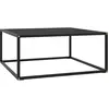 vidaXL Table basse Noir avec verre noir 80x80x35 cm