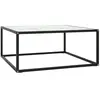 vidaXL Table basse Noir avec verre marbre blanc 80x80x35 cm