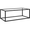 vidaXL Table basse Noir avec verre trempé 100x50x35 cm