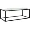 vidaXL Table basse Noir avec verre marbre blanc 100x50x35 cm