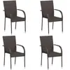 vidaXL Chaises empilables d'extérieur 4 pcs Résine tressée Marron