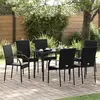 vidaXL Chaises empilables d'extérieur 6 pcs Résine tressée Noir