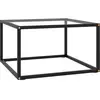vidaXL Table basse Noir avec verre trempé 60x60x35 cm