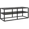 vidaXL Meuble TV noir avec verre marbre noir 100x40x40 cm