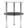 vidaXL Table d'appoint 2 niveaux Transparent et noir 38cm Verre trempé