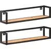 vidaXL Étagères murales 2 pcs 80 cm Bois d'acacia massif