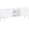 vidaXL Meuble TV Blanc 115x30x46 cm Bois massif de manguier