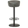 VIDAXL Tabouret de bar Gris Cuir véritable