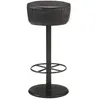Non communiqué vidaXL Tabouret de bar Noir Cuir véritable